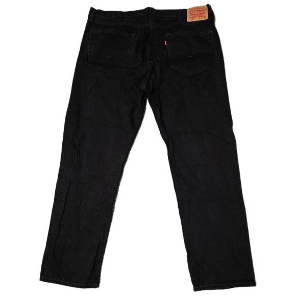 Levi's 505 Regular Fit Black Jeans Men's W40 L30 Classic Casual Denim Pants (C) - Picture 2 of 5